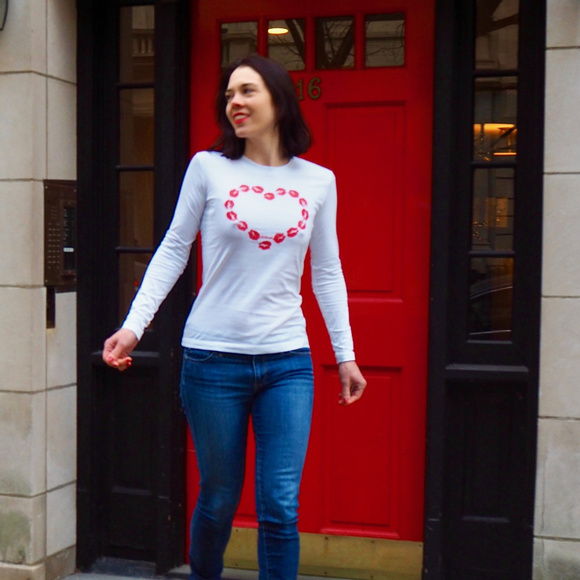 Crew Neck - Long Sleeve 100 % Organic Cotton Tee - Picture 4 of 7